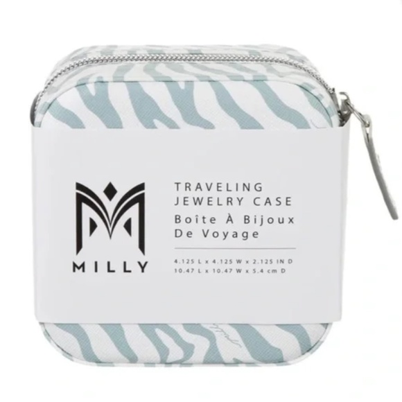 Milly Jewelry - Milly Travel Jewelry Case - Blue/White Zebra